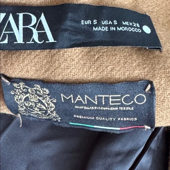 Zara Manteco Camel Cape Size S - Picture 11 of 14